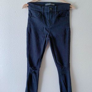Express 0 Ripped Jeans High Rise Legging Black